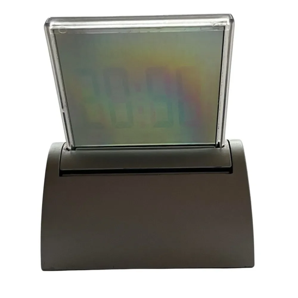 Brookstone Silver Travel Digital Alarm Clock LCD Display
